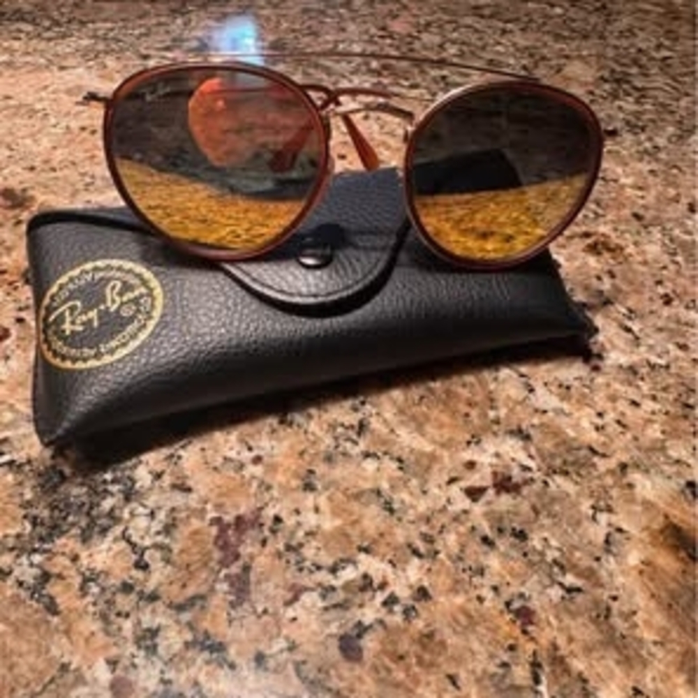Ray-Ban Orange Frame Sunglasses with Black Case